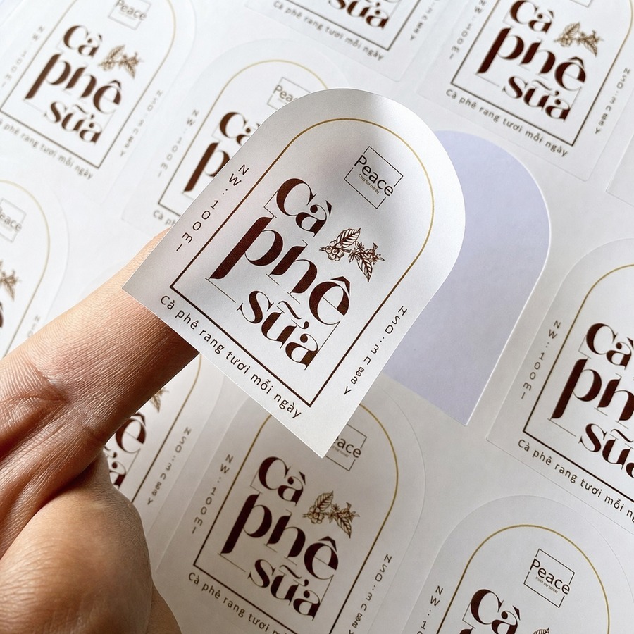 Mẫu in tem nhãn cà phê sữa